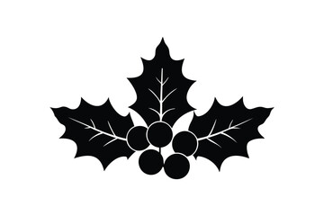 Naklejka premium Holly berry silhouette