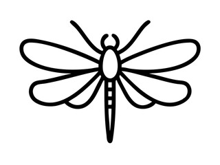 dragonfly line art on white background
