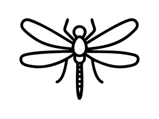 dragonfly line art on white background
