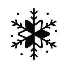 A visually appealing glyph style icon of snowflake