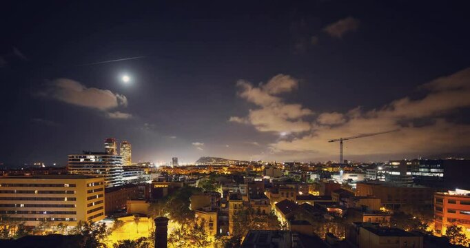 Timelapse of Night view of Beirut, Lebanon featuring the city lights, buildings, and skyline. Perfect for travel blogs, editorial content, and social media posts.