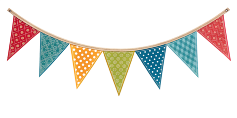 front view Triangular flag garland png