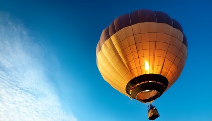 re max hot air balloon flame on isolated on blue sky room for text