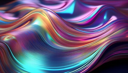 Fototapeta premium holographic wave with smooth reflection texture effect