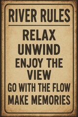 Relaxing River Rules Poster for Serenity and Enjoyment
