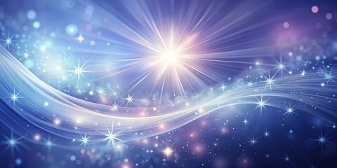 Obraz premium Celestial Wave with Radiant Light and Sparkling Stars Background