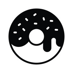 An editable glyph style icon showing donut