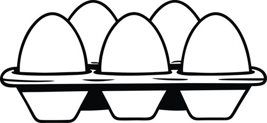 Egg tray icon creatively designed in outline style