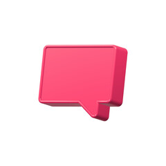 blank red chat 3d rendering