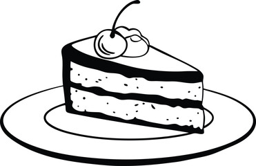 slice of chocolate cake with cherry