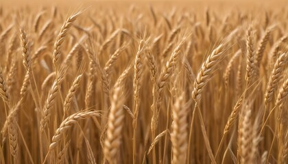 Fototapeta premium Vibrant field of wheat, showcasing a rich harvest, bathed in warm sunlight, ready to be reaped.