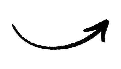 Hand draw brush stroke arrow isolated