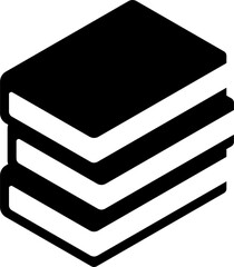 Flat solid black book in vector format. Ideal for apps, websites, educational platforms, library logos, reading interfaces, and minimalist design projects.