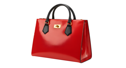 red shopping bag isolated transparent background