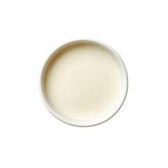 Overhead View of a Small Bowl of Milk