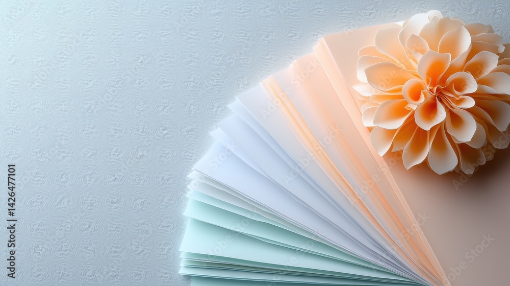 Poster a color palette with a flower on top