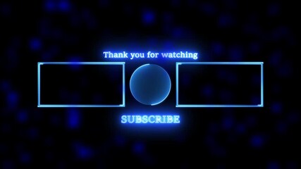 Thanks for watching neon sign. neon symbol.Subscribe button and outro for gaming and video channels.neon text effect for your video content, blinking text animation