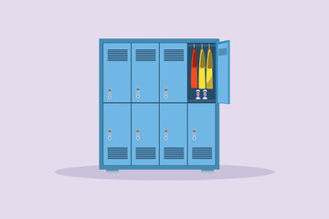 Travel Locker Concept. Colored flat vector illustration isolated