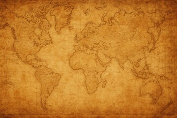 Fototapeta premium Antique World Map Vintage Design Illustration on Aged Paper Background