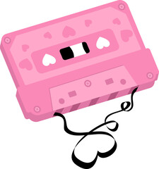Cassette Tape Valentine's Day Illustration 