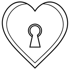 Heart Unveiled Keyhole Line Art Masterpiece