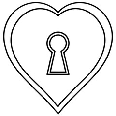 Heart Unveiled Keyhole Line Art Masterpiece
