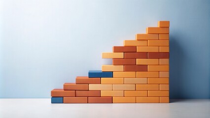 Ascending Blocks A Conceptual Representation of Growth and Progress Through Strategic Planning and Consistent Effort