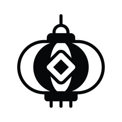 A well designed glyph style icon of paper lantern decor