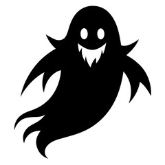 Ghost silhouette vector on white background