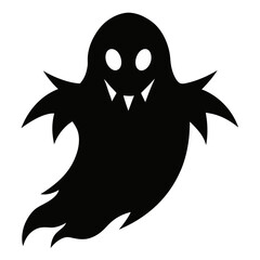 Ghost silhouette vector on white background