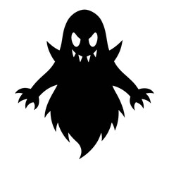 Ghost silhouette vector on white background