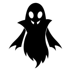Ghost silhouette vector on white background