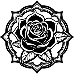 vector rose tattoo