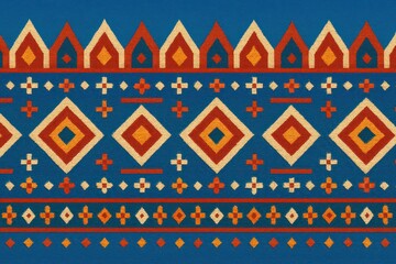 Vibrant Geometric Textile Pattern Design