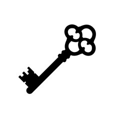 Silhouette of an old key – vector illustration