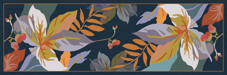 Digital Dupatta Textile design floral flower abstract dupatta with background texture colorful fancy seamless design