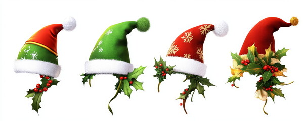 Christmas Hats Illustration Set