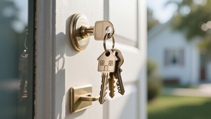 House Keys in Door Lock &ndash; Symbol of Homeownership & Security
