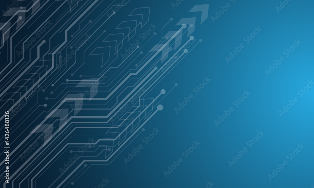 Poster Abstract technology Blue lines circuit cyber arrow slash geometric futuristic style design modern creative background vector