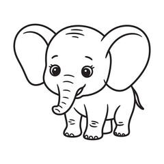 Baby Elephant Vector Icon, Cute Animal, Wildlife, Baby Elephant Illustration