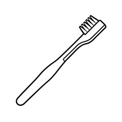 Toothbrush outline vector illustration for dental hygiene and oral care products design