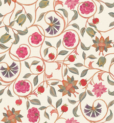 Colorful seamless floral digital design