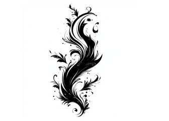 Fototapeta premium Ornate Floral Question Mark, Decorative and Intricate, Black on White Background