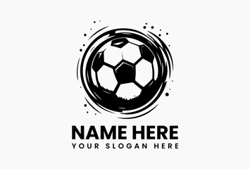 Obraz premium Minimalist soccer ball vector icon, clean football symbol design for team branding and sports-related visuals