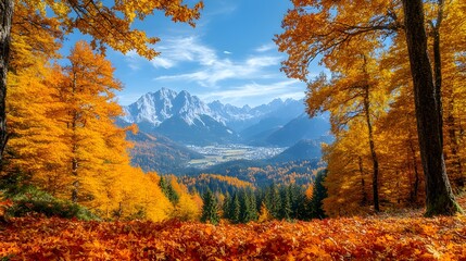 Fototapeta premium autumn forest in the mountains
