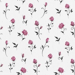 Seamless pattern with roses. A light background. Stock illustration. Small pattern.