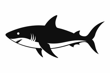 shark sihouette black vector