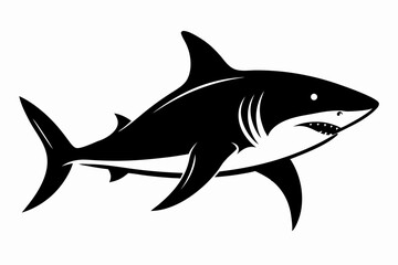 shark sihouette black vector