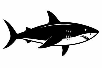 Fototapeta premium shark sihouette black vector