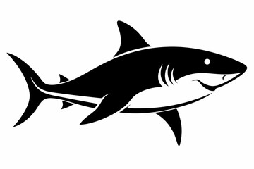 shark sihouette black vector